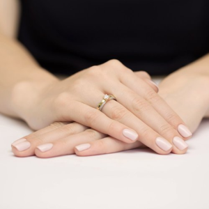 Pierścionek z Brylantami 0,45ct z białego złota próby 585. W-0356B